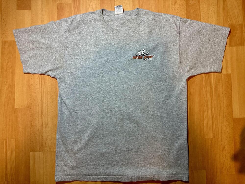 Bobcat Shirt Mens XL Gray By Jacobsen Workwear Tee Pure Power Graphic Logo